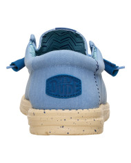MOCASSINO HEY DUDE UOMO WALLY STRETCH CANVAS FADED DENIM/BOULDER TAN HD.40700 5DD