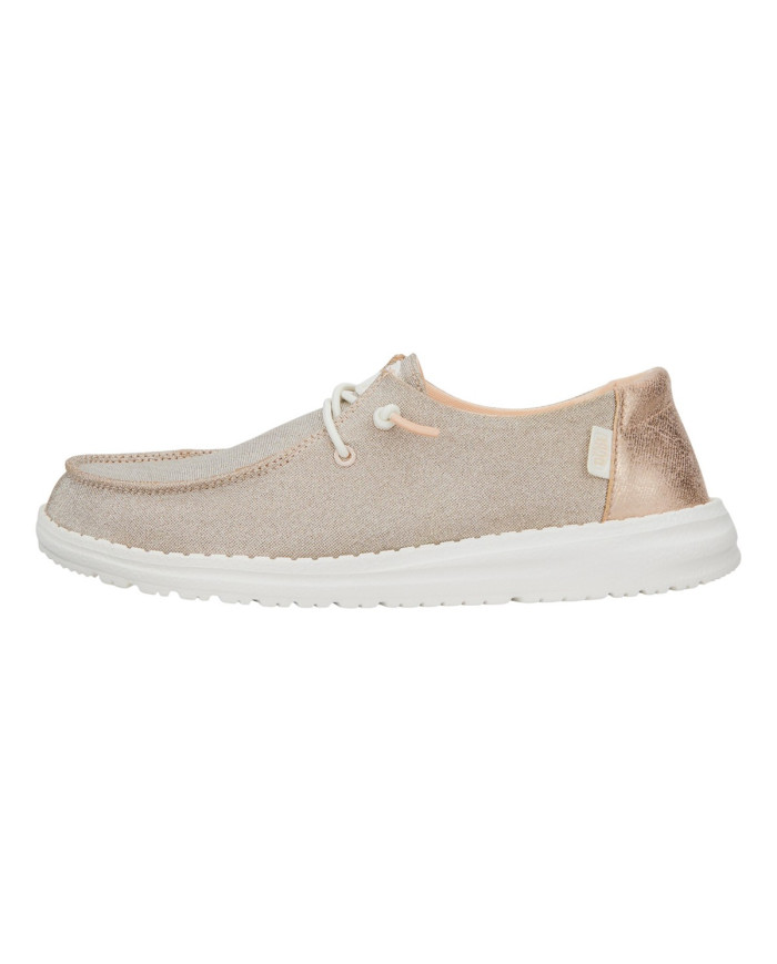 MOCASSINO HEY DUDE DONNA WENDY METALLIC SPARKLE ROSE GOLD HD.41082 7D9