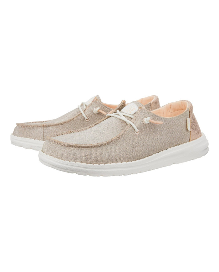 MOCASSINO HEY DUDE DONNA WENDY METALLIC SPARKLE ROSE GOLD HD.41082 7D9