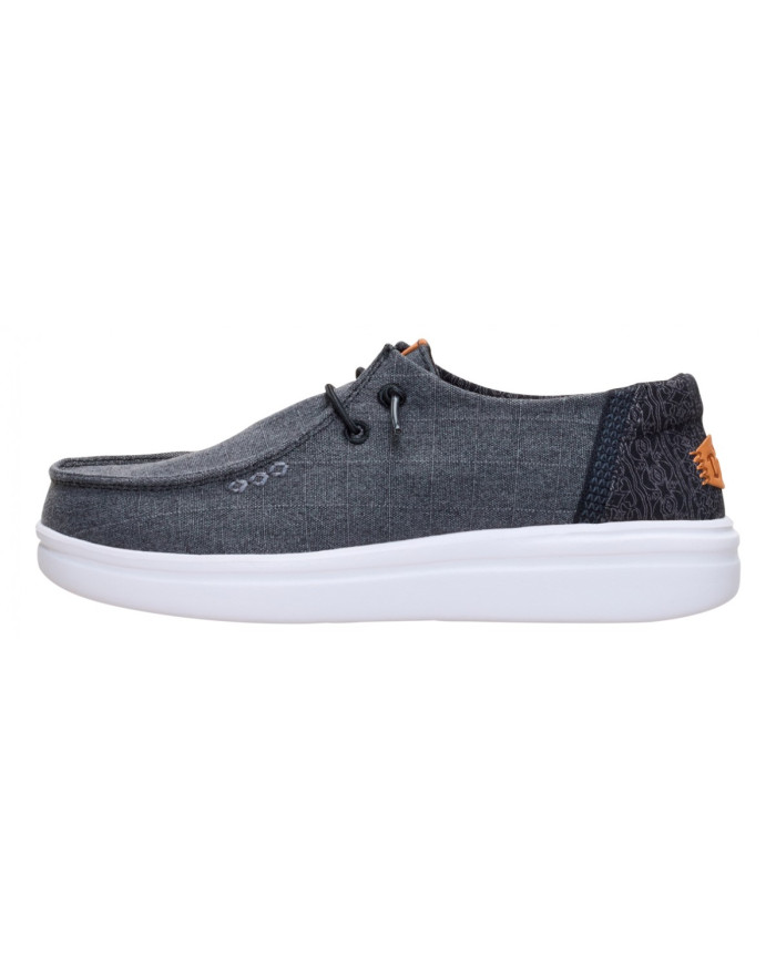 MOCASSINO HEY DUDE DONNA  WENDY RISE CHAMBRAY GRID BLACK HD.45274 001