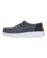 MOCASSINO HEY DUDE DONNA  WENDY RISE CHAMBRAY GRID BLACK HD.45274 001