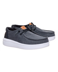 MOCASSINO HEY DUDE DONNA  WENDY RISE CHAMBRAY GRID BLACK HD.45274 001