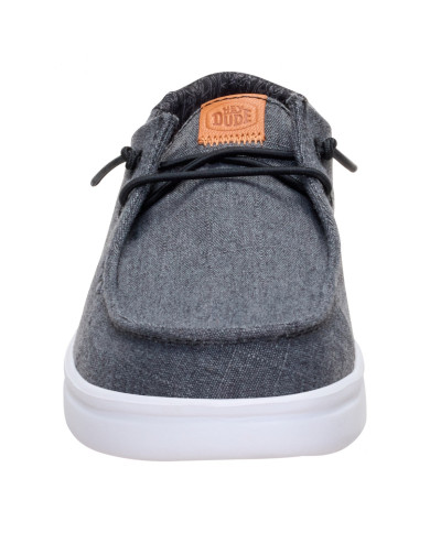 MOCASSINO HEY DUDE DONNA  WENDY RISE CHAMBRAY GRID BLACK HD.45274 001