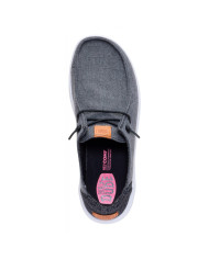 MOCASSINO HEY DUDE DONNA  WENDY RISE CHAMBRAY GRID BLACK HD.45274 001