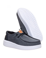 MOCASSINO HEY DUDE DONNA  WENDY RISE CHAMBRAY GRID BLACK HD.45274 001