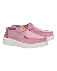 MOCASSINO HEY DUDE DONNA  WENDY RISE CHAMBRAY GRID ROSE PURPLE HD.45274 5CG