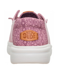 MOCASSINO HEY DUDE DONNA  WENDY RISE CHAMBRAY GRID ROSE PURPLE HD.45274 5CG