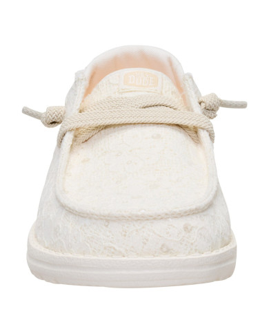 MOCASSINO HEY DUDE DONNA WENDY SEQUIN LACE  IVORY HD.45478 105