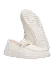 MOCASSINO HEY DUDE DONNA WENDY SEQUIN LACE  IVORY HD.45478 105