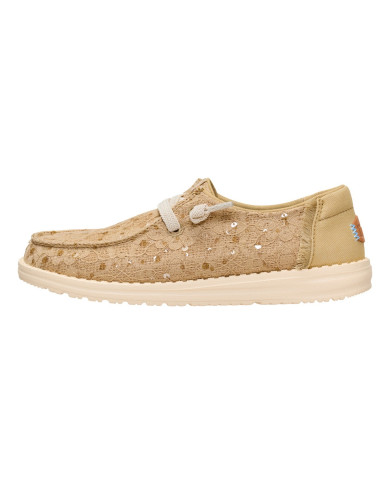 MOCASSINO HEY DUDE DONNA  WENDY SEQUIN LACE OLIVE GREY HD.45478 3VM