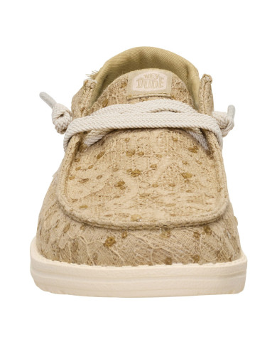 MOCASSINO HEY DUDE DONNA  WENDY SEQUIN LACE OLIVE GREY HD.45478 3VM