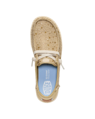 MOCASSINO HEY DUDE DONNA  WENDY SEQUIN LACE OLIVE GREY HD.45478 3VM