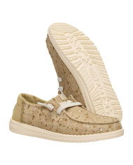 MOCASSINO HEY DUDE DONNA  WENDY SEQUIN LACE OLIVE GREY HD.45478 3VM