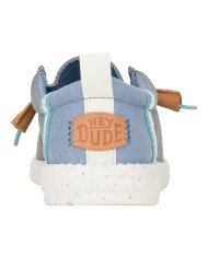 MOCASSINO HEY DUDE UOMO WALLY SUMMER LINEN MONUMENT GREY/FADED DENIM  SLIP-ON HD.43086 1UI