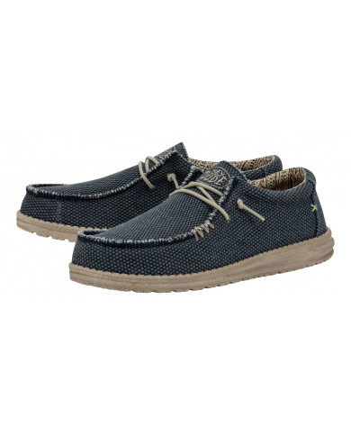 MOCASSINO HEY DUDE UOMO WALLY BRAIDED BLUE NIGHT SLIP-ON HD.40003 4NM