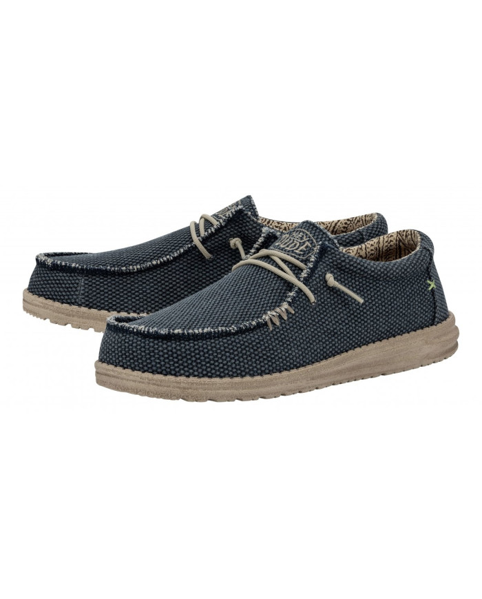 MOCASSINO HEY DUDE UOMO WALLY BRAIDED BLUE NIGHT SLIP-ON HD.40003 4NM