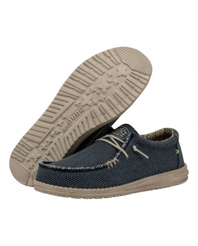 MOCASSINO HEY DUDE UOMO WALLY BRAIDED BLUE NIGHT SLIP-ON HD.40003 4NM