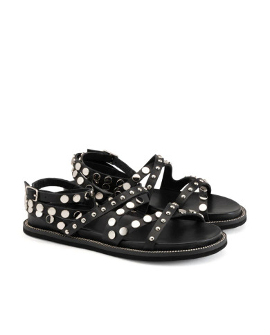 SANDALI CULT DONNA ROSHELLE 3886 SANDAL W LEATHER BLACK/SILVER STUDS CLW388604