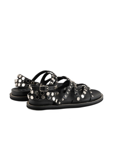 SANDALI CULT DONNA ROSHELLE 3886 SANDAL W LEATHER BLACK/SILVER STUDS CLW388604