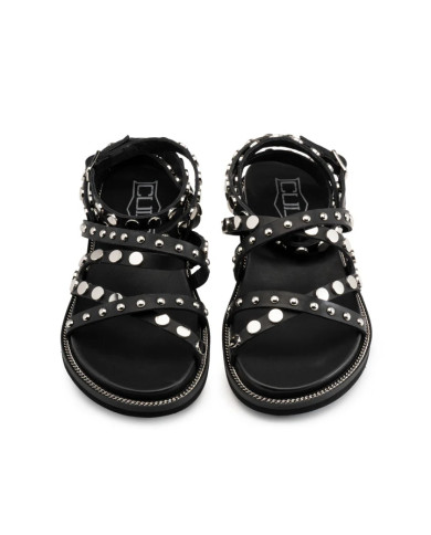SANDALI CULT DONNA ROSHELLE 3886 SANDAL W LEATHER BLACK/SILVER STUDS CLW388604
