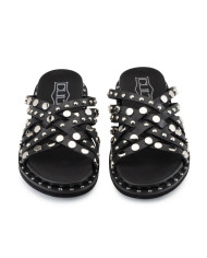 SANDALO CULT DONNA ROSHELLE 4275 SANDAL W LEATHER BLACK/SILVER STUDS CLW427503
