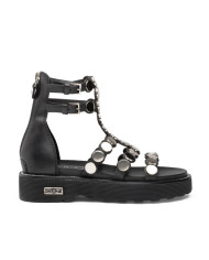 SANDALO CULT DONNA ZIGGY 4771 SANDAL W LEATHER BLACK/STUDS CLW477100