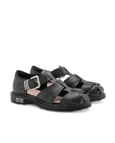 SANDALO CULT DONNA SABBATH 4711 LOW W LEATHER BLACK CLW471100