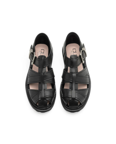 SANDALO CULT DONNA SABBATH 4711 LOW W LEATHER BLACK CLW471100