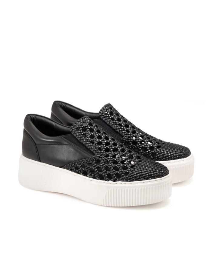 SNEAKERS CULT DONNA PERRY 4677 SLIP ON W WEAV.VEG.LEAT/LEAT. BLACK CLW467700