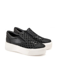 SNEAKERS CULT DONNA PERRY 4677 SLIP ON W WEAV.VEG.LEAT/LEAT. BLACK CLW467700