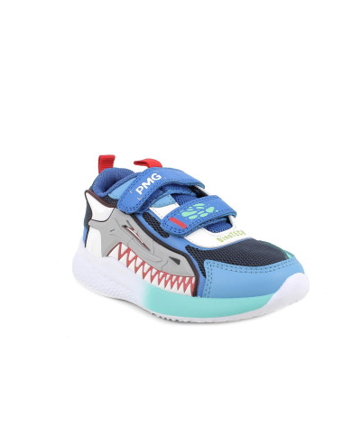 SNEAKERS PRIMIGI BAMBINO NAPPA PU BIANCO-ROYAL 7966700