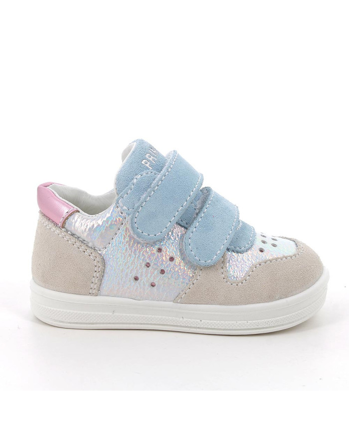 SNEAKERS PRIMIGI PRIMI PASSI BAMBINA  SCAMOS/SI.BOTT. CERUL-JUTA/CANG TG: 25-26 7855033/B