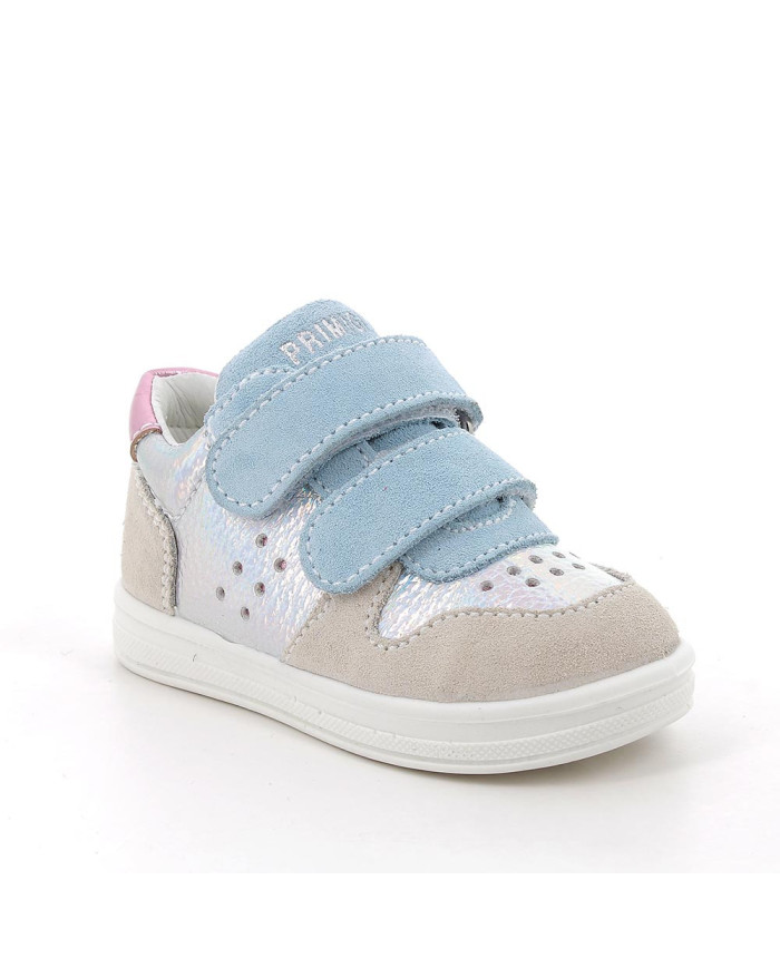 SNEAKERS PRIMIGI PRIMI PASSI BAMBINA  SCAMOS/SI.BOTT. CERUL-JUTA/CANG TG: 25-26 7855033/B