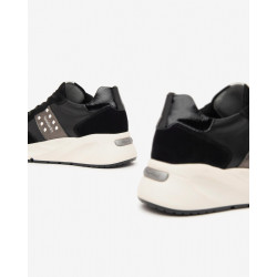 SNEAKERS NEROGIARDINI DONNA AROLD VELO NERO GUANTO NERO ROCK SAND MILITARE I411520D/100