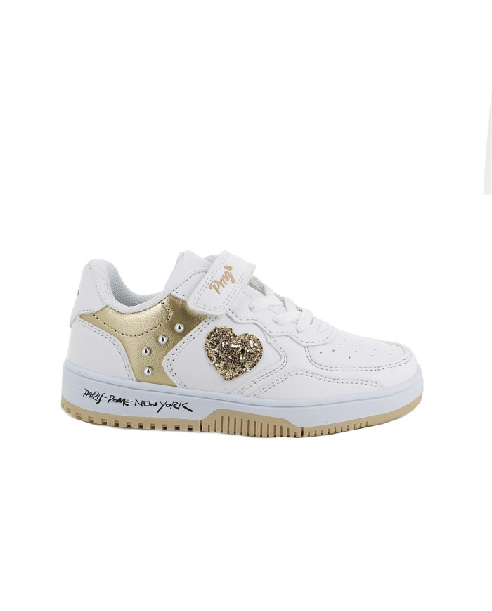 SNEAKERS PRIMIGI BAMBINA NAPPA PU/LAM.PU BIANCO/PLATINO 7957700