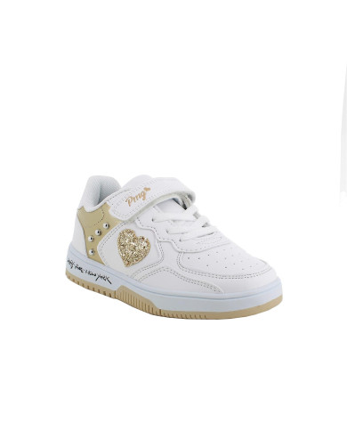 SNEAKERS PRIMIGI BAMBINA NAPPA PU/LAM.PU BIANCO/PLATINO 7957700