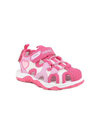 SANDALO PRIMIGI BAMBINA T.RETE/NAPPA PU BCO/ROSA-FUXIA 7969011 