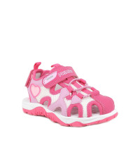 SANDALO PRIMIGI BAMBINA T.RETE/NAPPA PU BCO/ROSA-FUXIA 7969011 