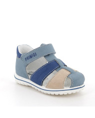 SANDALO PRIMIGI PRIMI PASSI BAMBINO SI.SCAM.LONDON  AZZU-BEIGE-BLTT 7864688