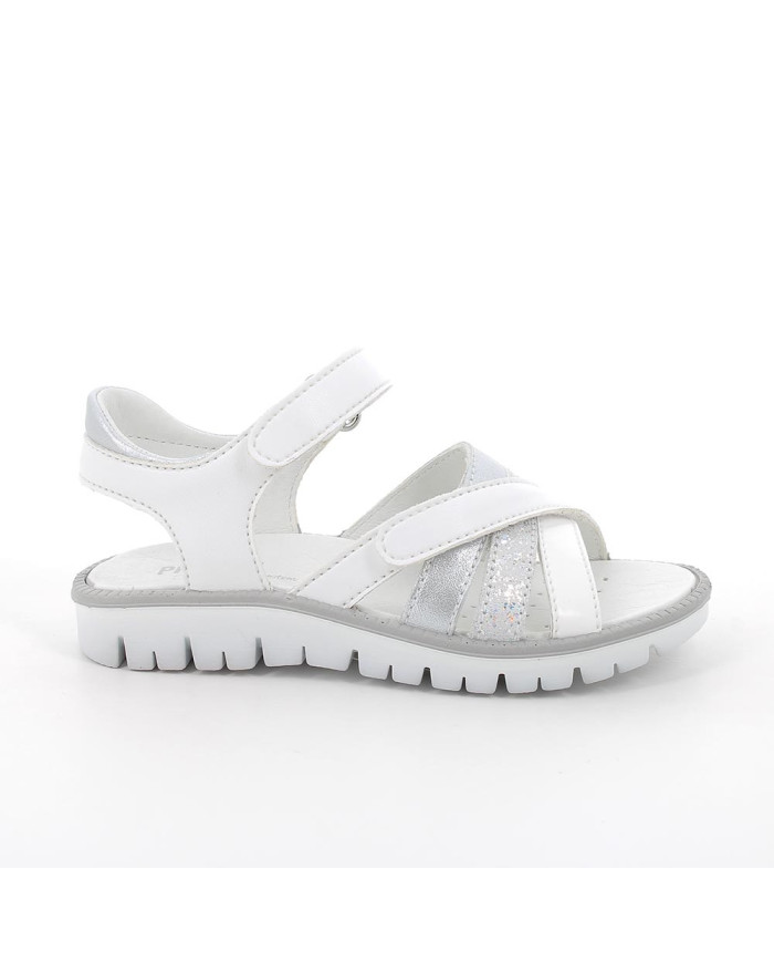 SANDALO PRIMIGI BAMBINA SI.NAPPA/SI.DUB BIANCO/ARGENTO TG:31-35 7891022/B