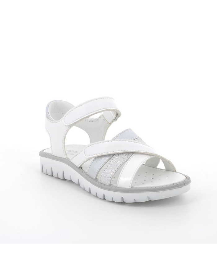 SANDALO PRIMIGI BAMBINA SI.NAPPA/SI.DUB BIANCO/ARGENTO TG:31-35 7891022/B