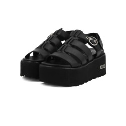 SANDALO CON ZEPPA CULT DONNA NANCY 4488 SANDAL W LEATHER BLACK CLW448800