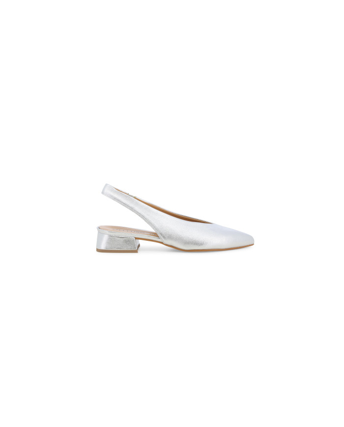 DECOLLETE' MELLUSO DONNA WASH ARGENTO CON TACCO BASSO D156Q ARGENTO