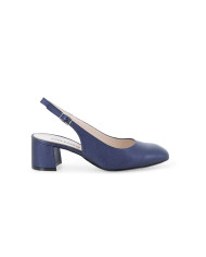 DECOLLETE' MELLUSO DONNA CHIUSO BLU WASH ABYSS CON TACCO LARGO D180Q ABYSS