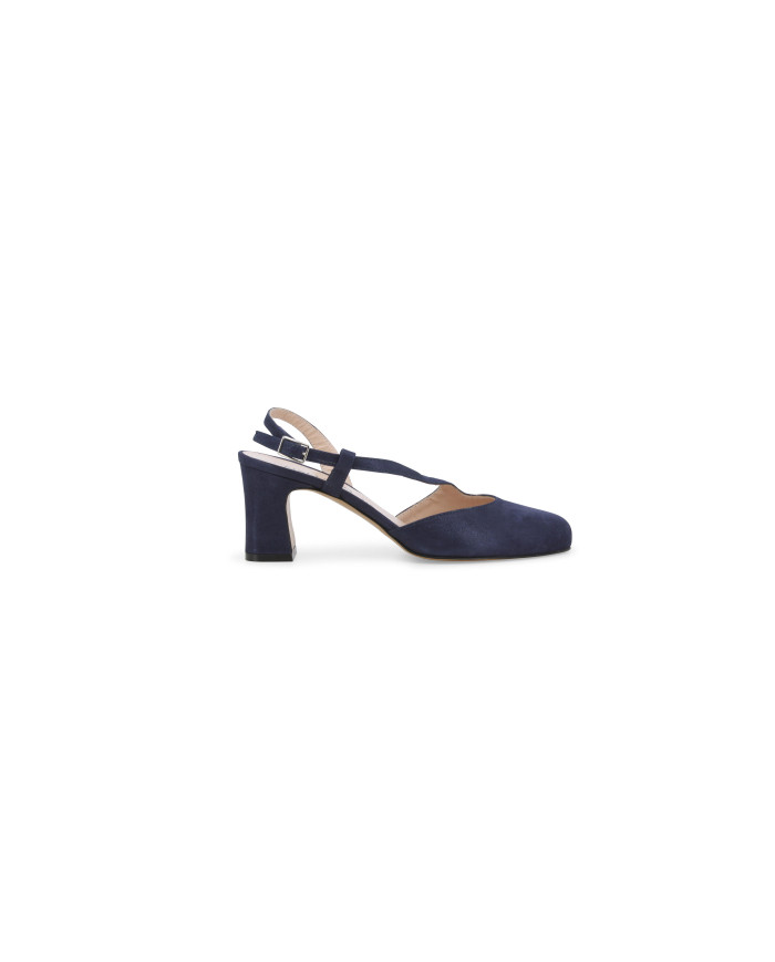 DECOLLETE' MELLUSO DONNA BLU DRILL ABYSS IN CAMOSCIO X517Q ABYSS