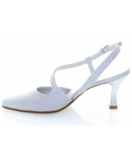 DECOLLETE' VERNISSAGE DONNA IN TESSUTO TACCO 7CM EFFETTO GLITTER E5P61C1 E5P61C1 COMETA ARGENTO