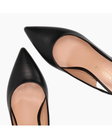 DECOLLETE' VERNISSAGE DONNA IN PELLE TACCO 6,5CM  E5TZ51C1 NAPPA NERO