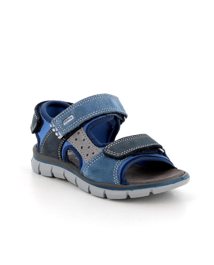 SANDALO PRIMIGI BAMBINO NABUK/SCAM/TELA AZZU/JEANS/AZZU TG:31-35 5895600/B