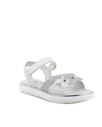 SANDALO PRIMIGI BAMBINA S.NAP.IRI/S.LUX BIANCO/SILVER TG:28-33 5934700 