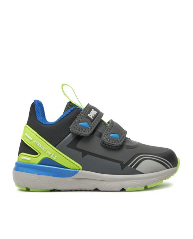 SNEAKERS PRIMIGI BAMBINO NABUK PU GRIGIO/VER.FLUO 6961211 